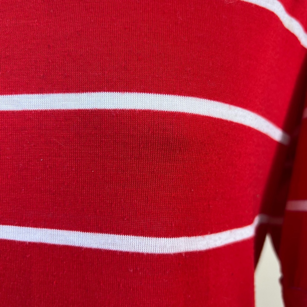 VTG Red & White Stripe Belted T-Shirt Dress - Picture 12 of 14